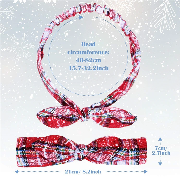 Christmas Headbands Bow Boho Knot Headwrap Retro Elastic Rabbit Ear Cute Stretchy Hair Headbands Accessories for Girls and Women