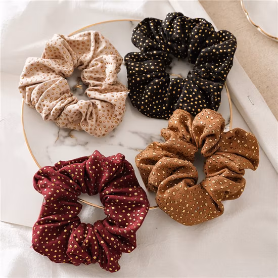 Retro Scrunchie Pack Haarschmuck Krawatten für Frauen Mädchen Stirnbänder Elastisches Gummi-Haargummi Haarseil Ring Pferdeschwanzhalter Scrunchie