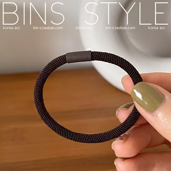 Lederband, braunes, erdfarbenes Twill-Haarband, Haargummi, Haargummi