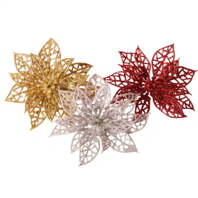 Hochwertige maßgeschneiderte Weihnachts-Haarspange mit glitzernden Blättern aus Kunststoff für Weihnachtsaccessoires
