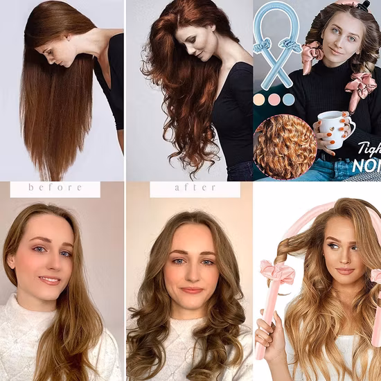 Hitzefreies Locken-Haarband. Fügen Sie Haarkrallen-Haargummis für Frauen und Mädchen hinzu